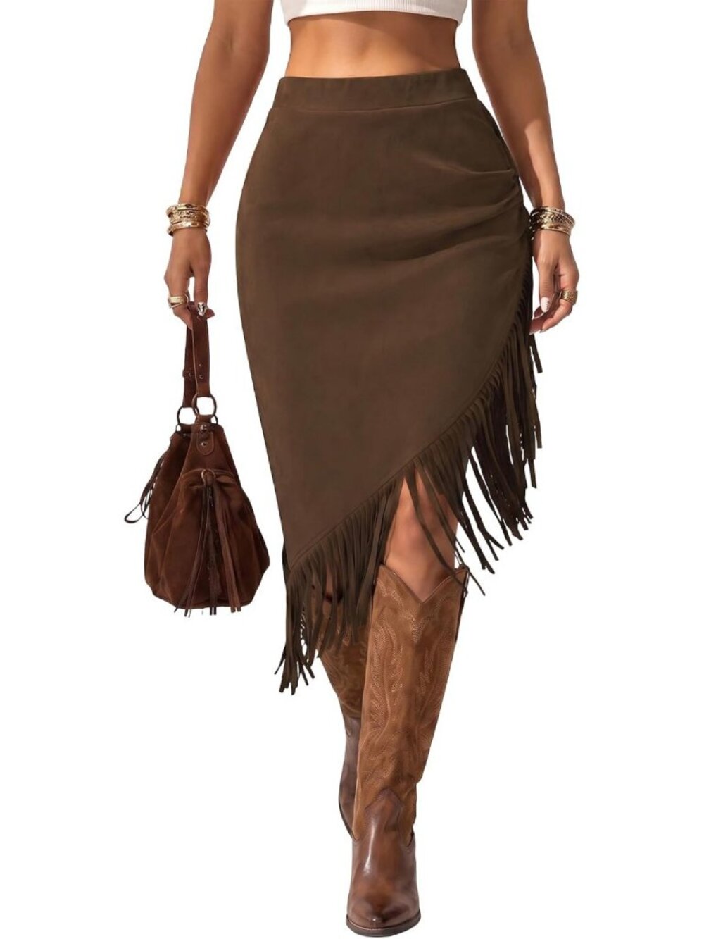 Fringe Midi Skirt for Women | Western Style Country Concert Outfit